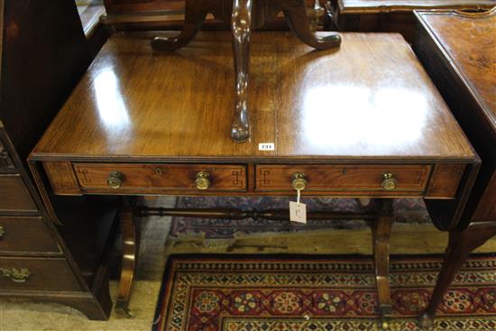 A Regency mahogany and kingwood sofa table, W.4ft 9.5in. extended